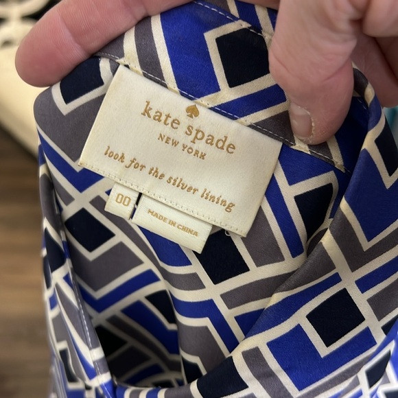 Kate Spade Lora Sleeveless Fi N Flare Collared Silk Dress Size 00 - Picture 10 of 11